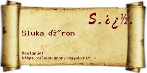 Sluka Áron névjegykártya